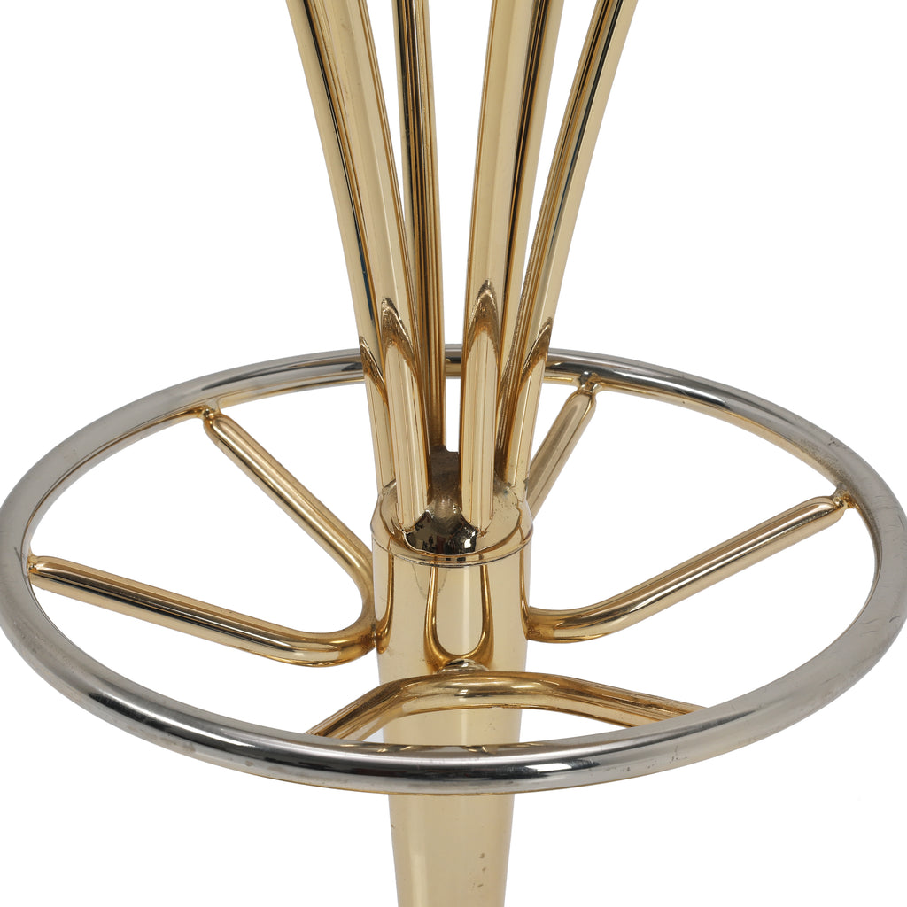 Round Tan Blush Gold Tulip Bar Stool