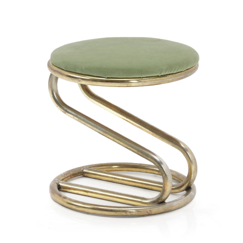Bent Gold and Green Vanity Stool