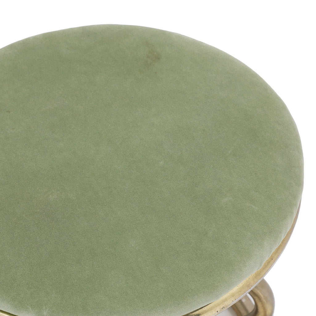 Bent Gold and Green Vanity Stool