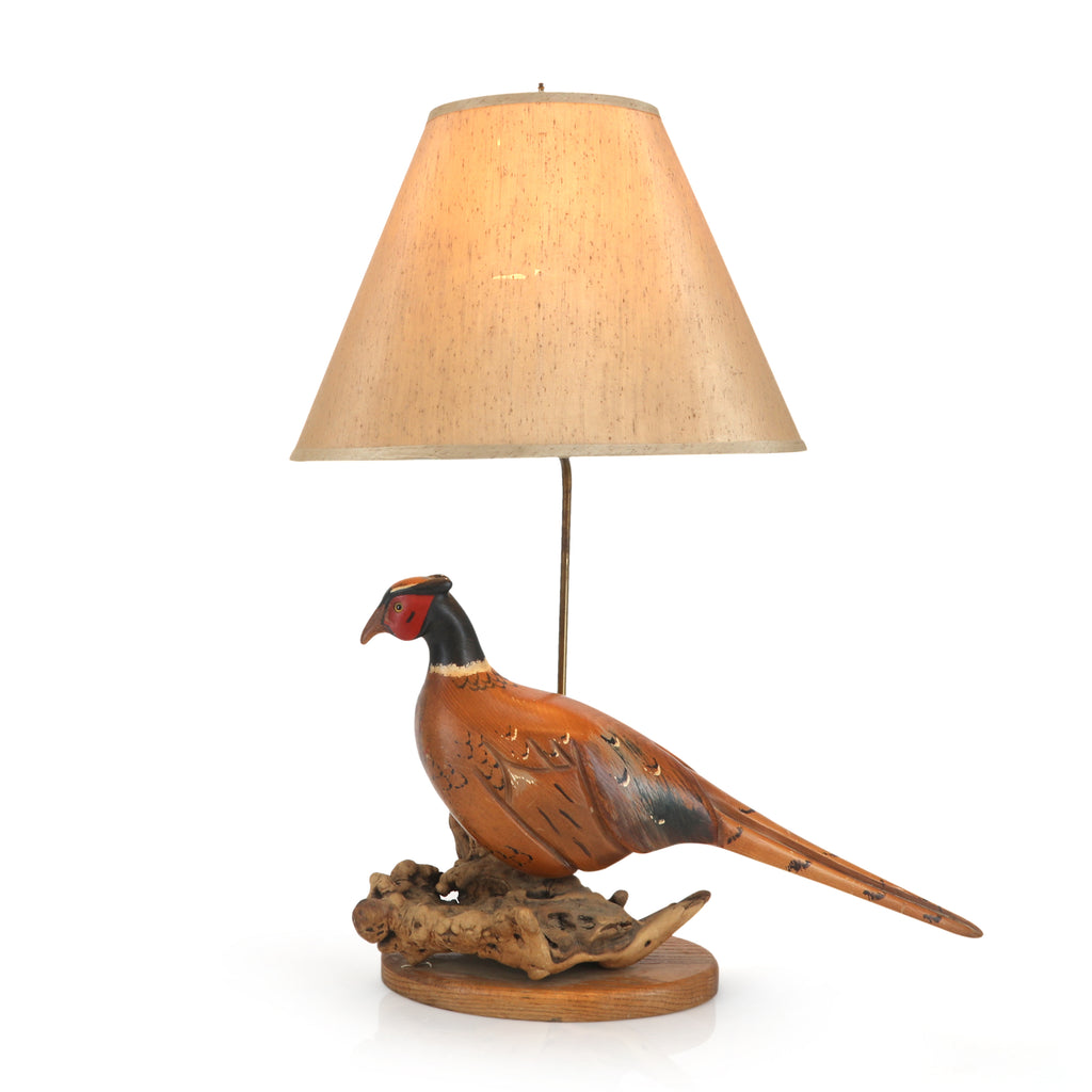 Wooden Bird Table Lamp