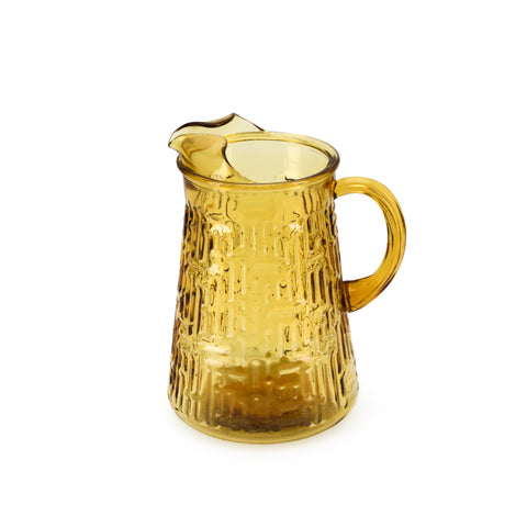 Amber Textured Design Glass Pitcher