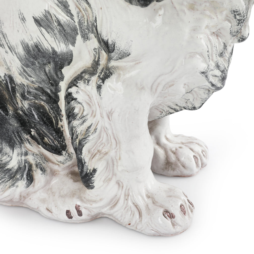 Black and White Spaniel Ceramic Dog Statue
