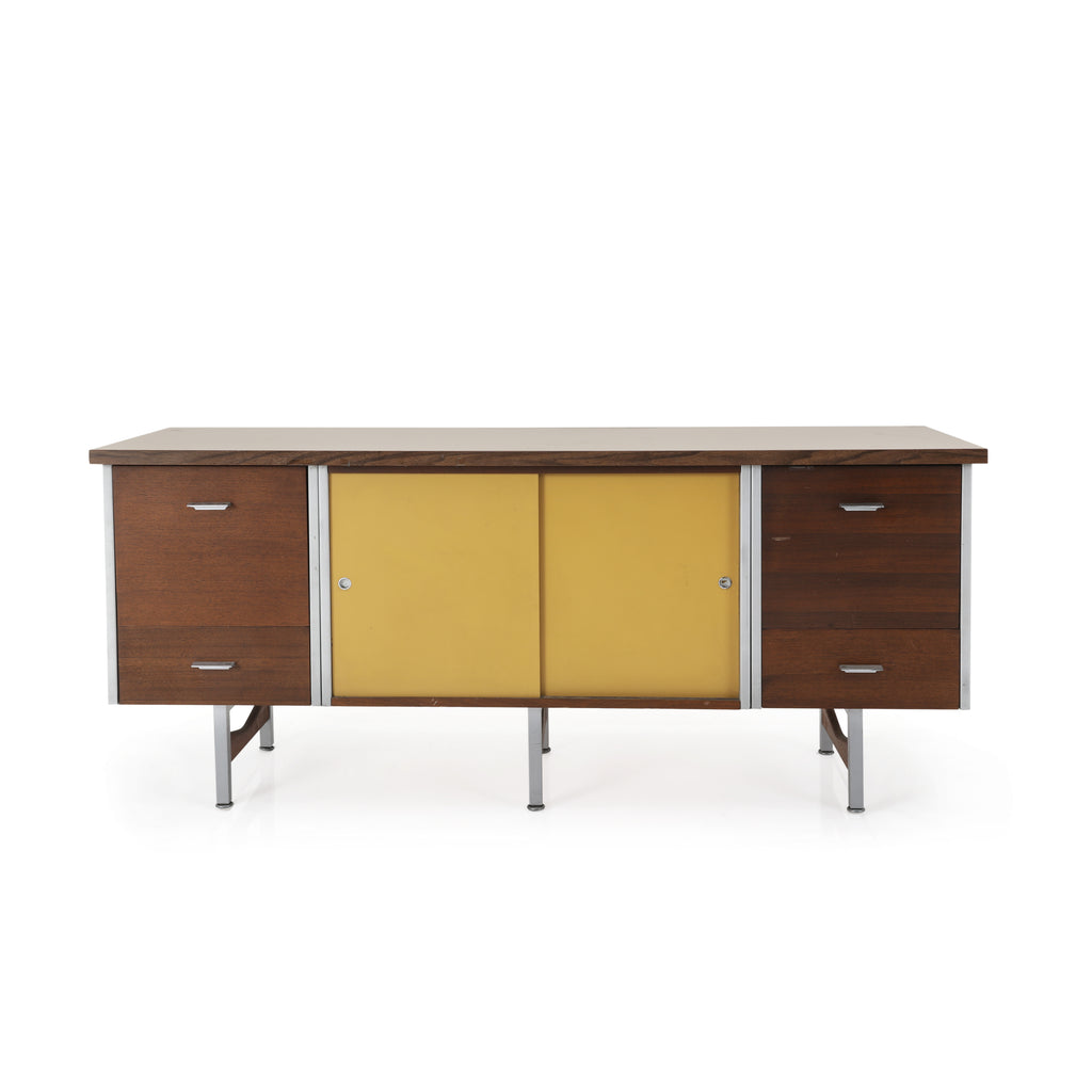 Yellow & Wood Office Credenza