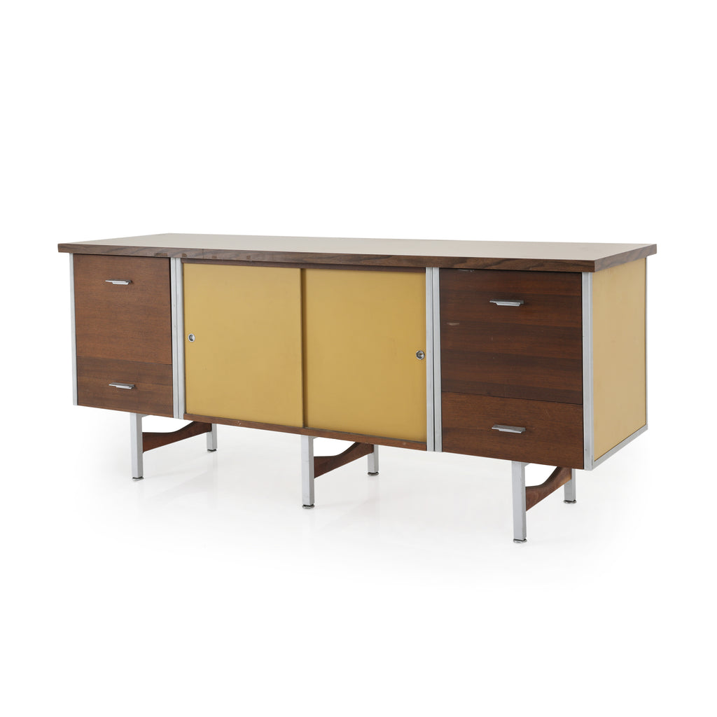 Yellow & Wood Office Credenza
