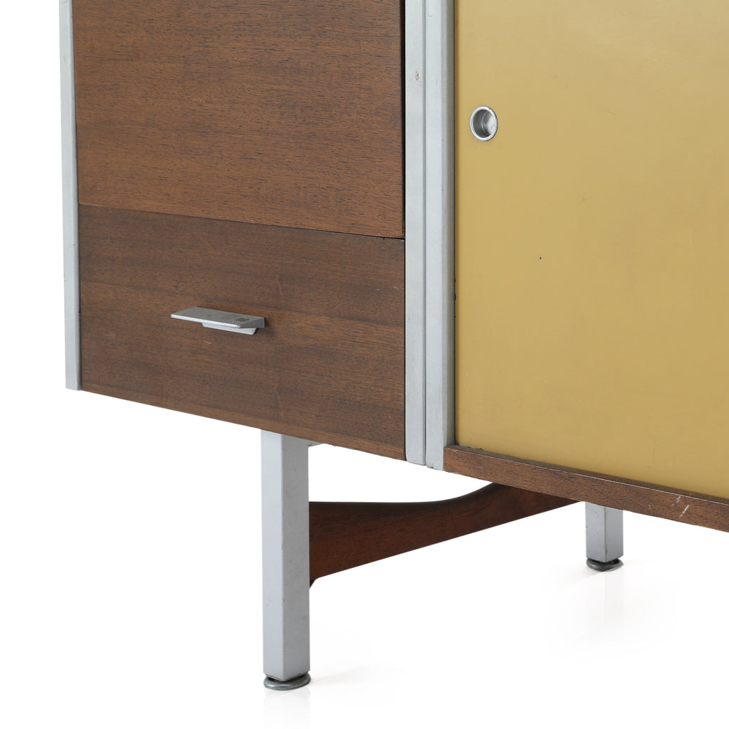Yellow & Wood Office Credenza