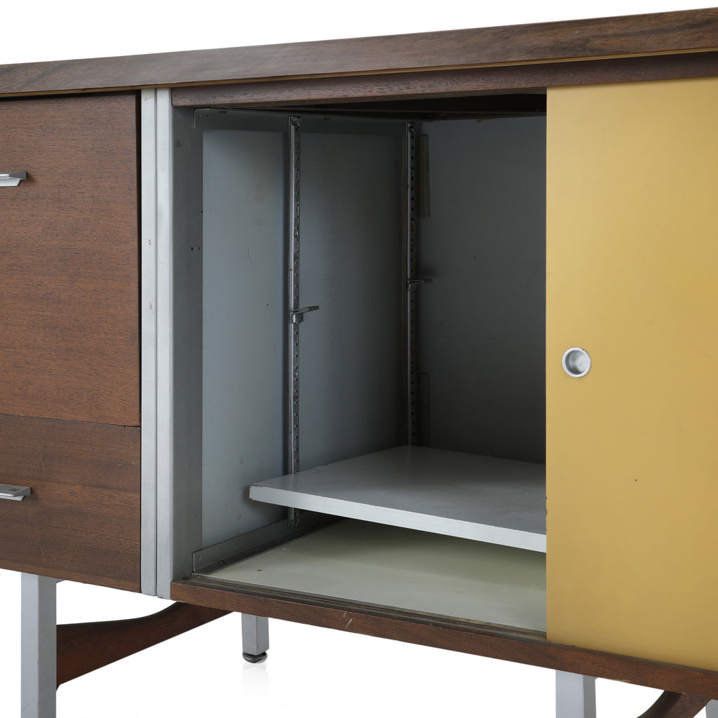 Yellow & Wood Office Credenza
