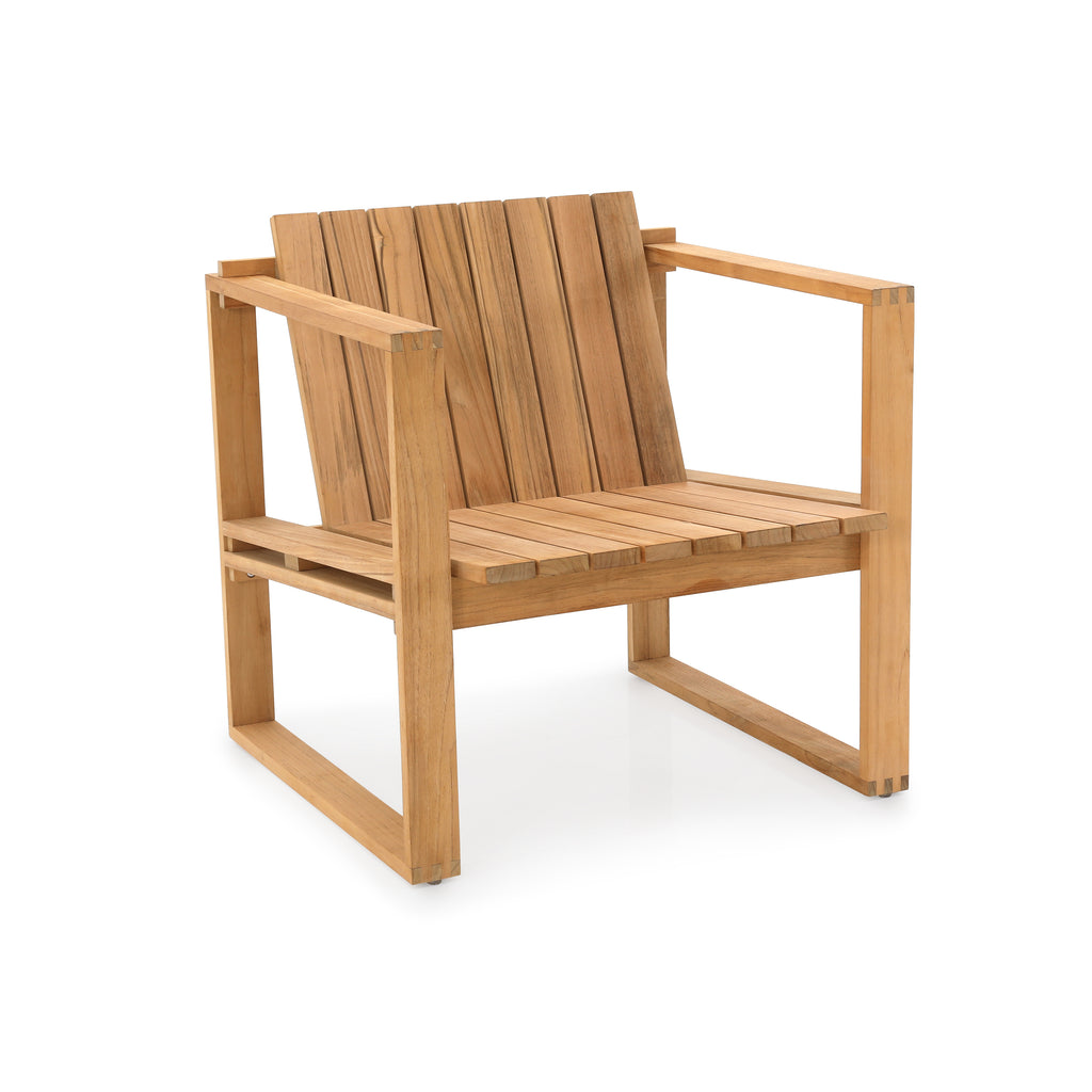 Natural Teak Outdoor Lounge Chair