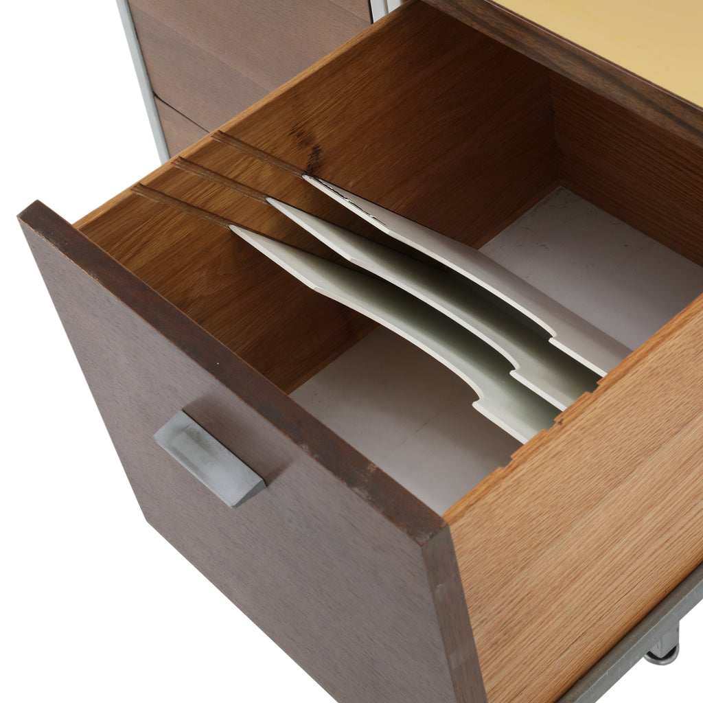Yellow & Wood Office Cabinets
