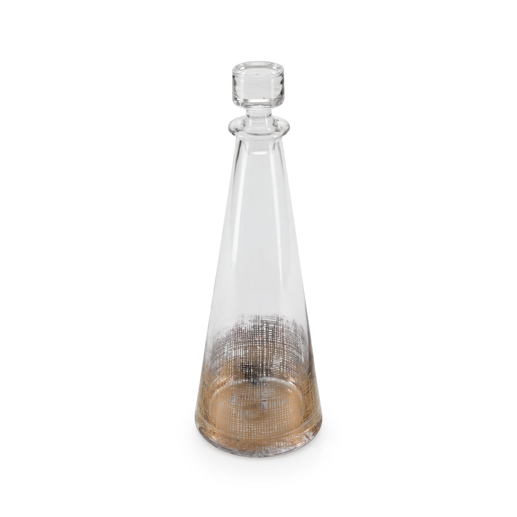 Tall Gold Glass Decanter