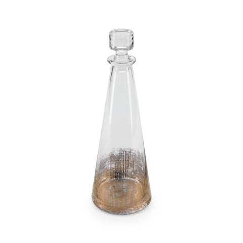 Tall Gold Glass Decanter