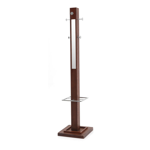 Wood and Chrome Rectangular Coat Rack