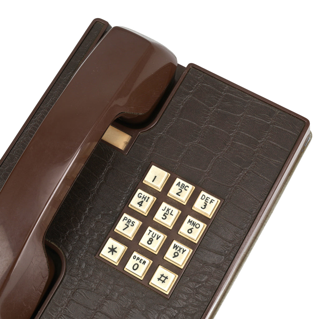 Vintage Brown Textured Telephone