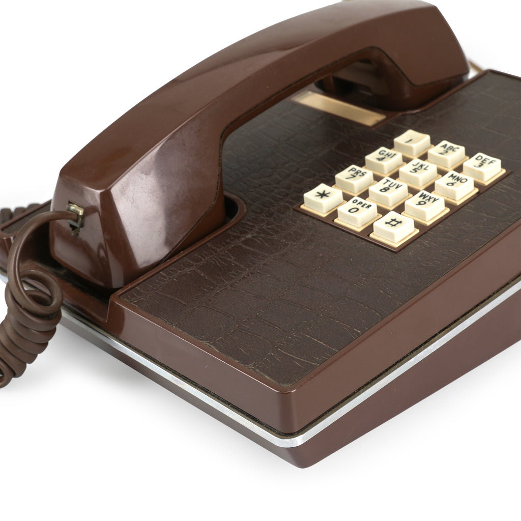 Vintage Brown Textured Telephone
