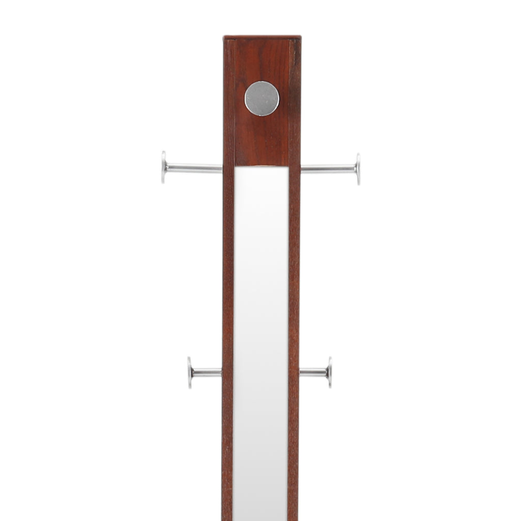 Wood and Chrome Rectangular Coat Rack
