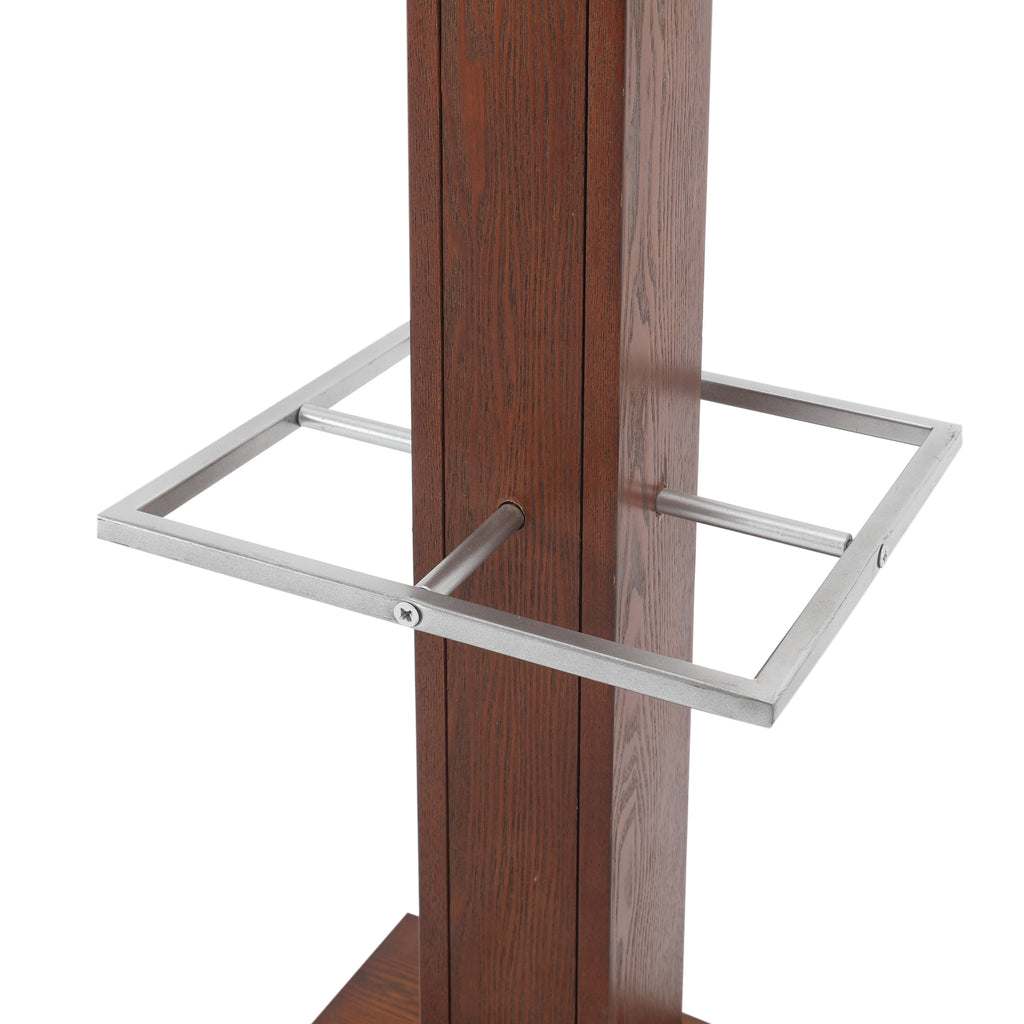 Wood and Chrome Rectangular Coat Rack