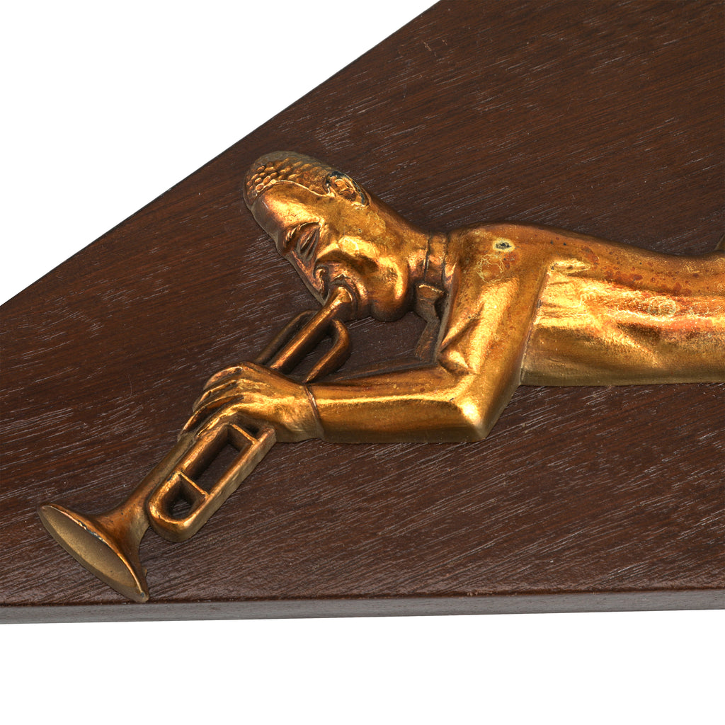 Gold Trumpeter on Wooden Diamond Wall Art (A+D)