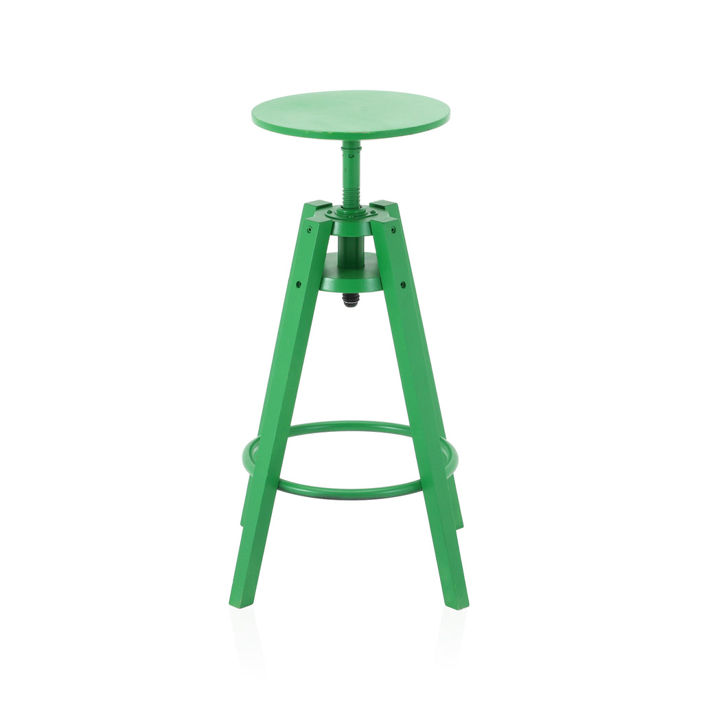 Green Painted Adjustable Stool