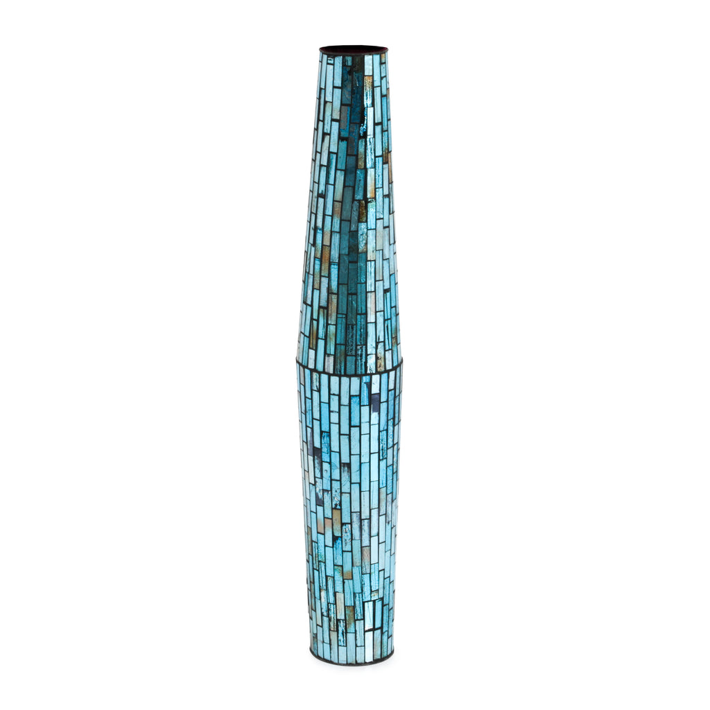 Blue Mosaic Cylinder Vase (A+D)