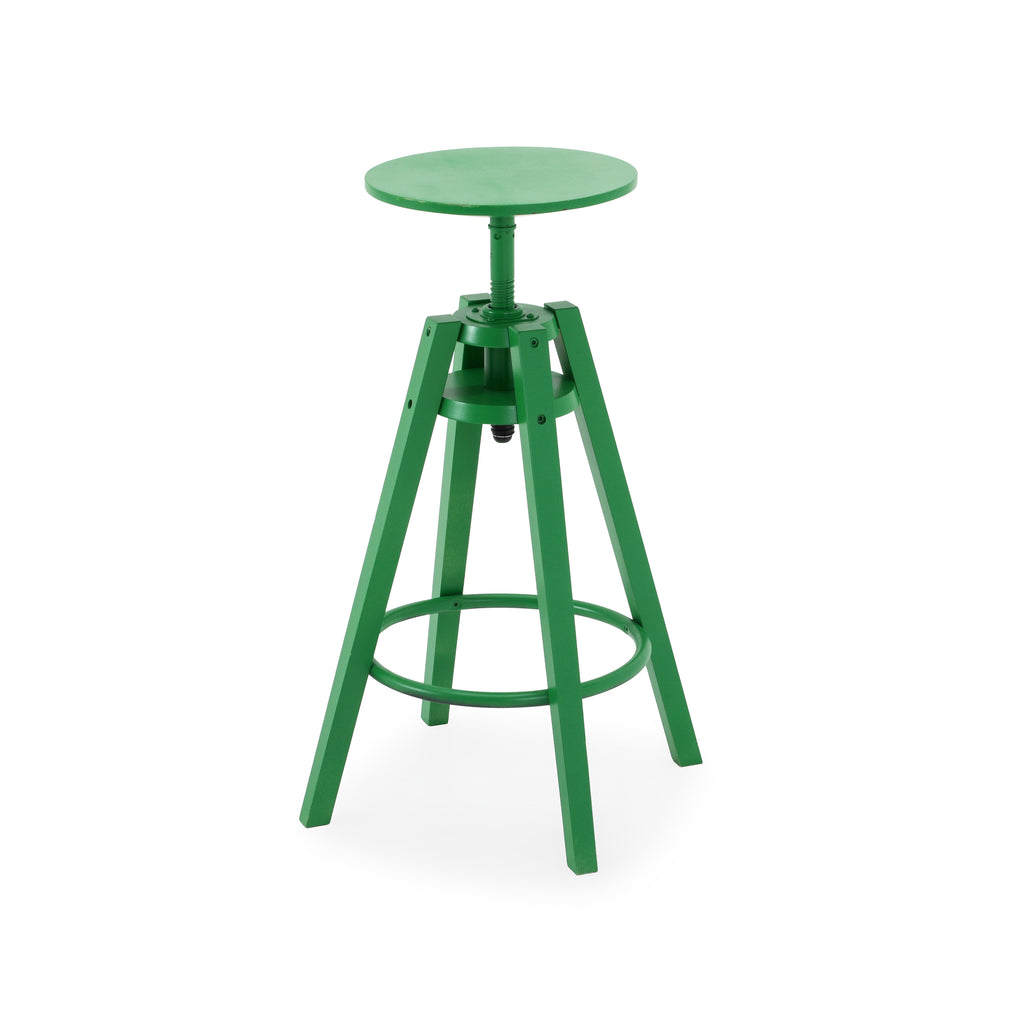 Green Painted Adjustable Stool