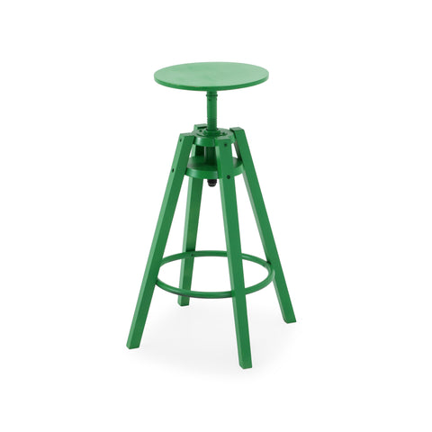 Green Painted Adjustable Stool
