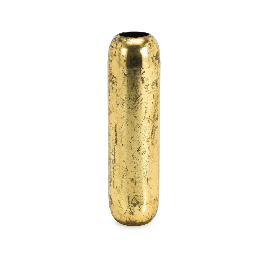 Distressed Gold Cylinder Vase (A+D)