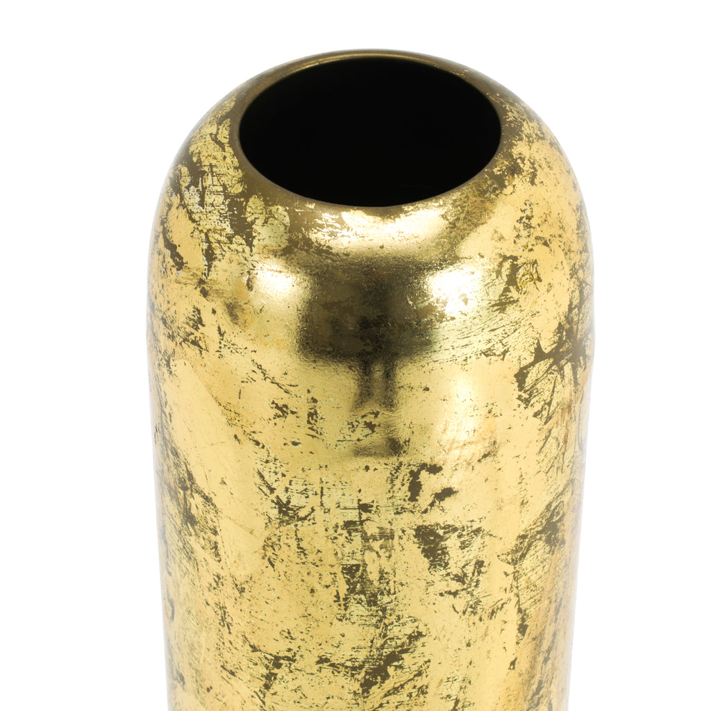 Distressed Gold Cylinder Vase (A+D)