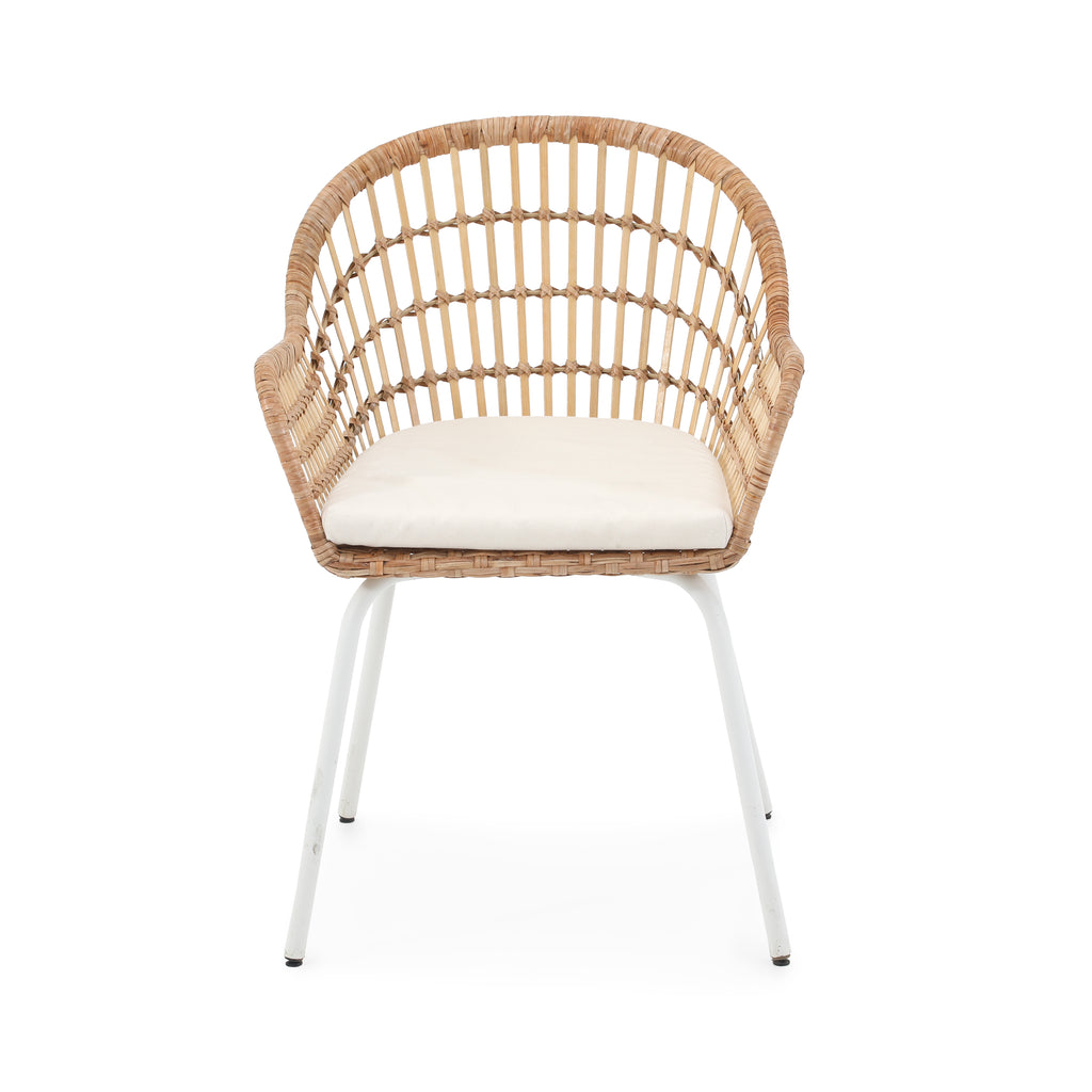 Wicker & White Side Chair