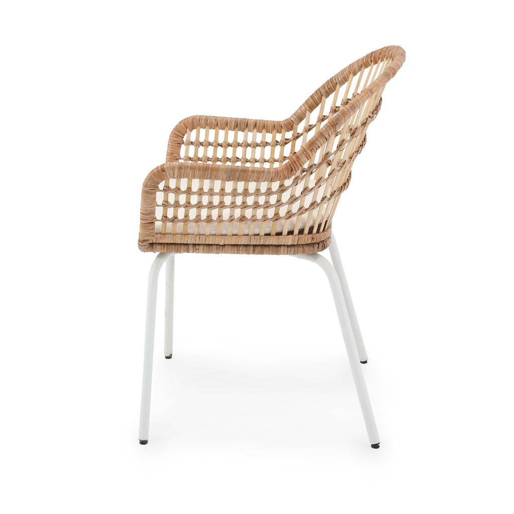Wicker & White Side Chair