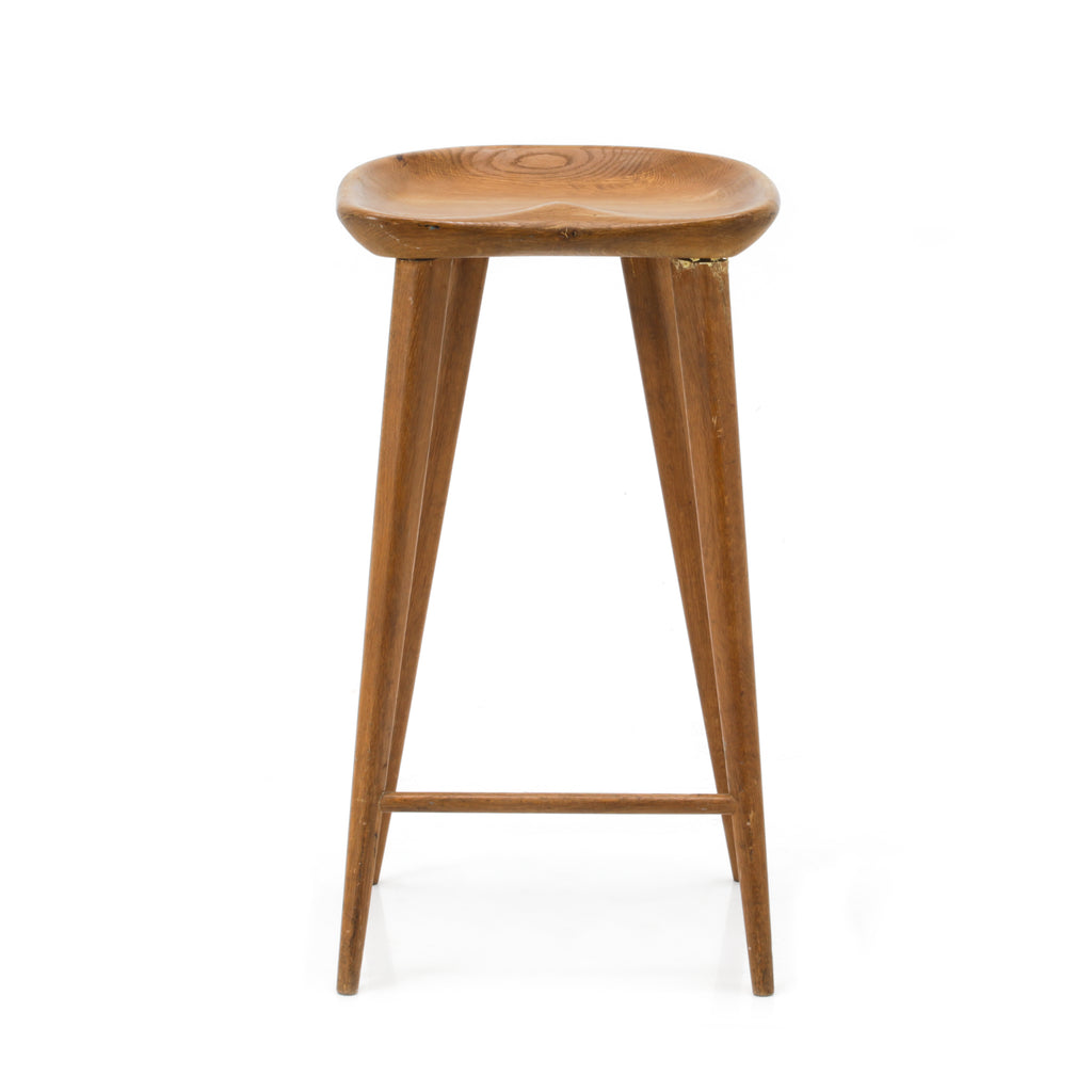 Light Wood Tractor Seat Barstool