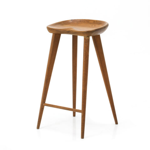 Light Wood Tractor Seat Barstool
