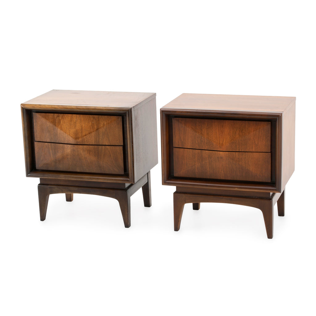 United Diamond Mid Century Walnut Nightstand