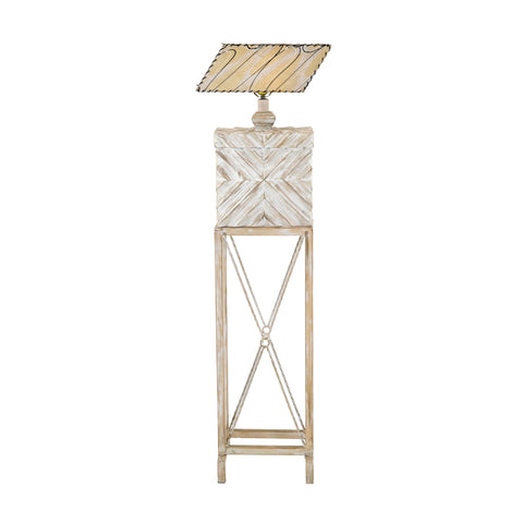 White and Tan Chevron Floor Lamp