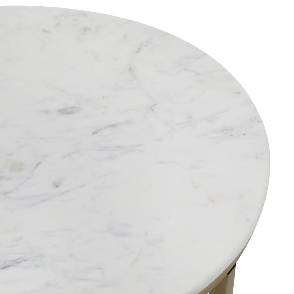 White Marble and Gold Side Table