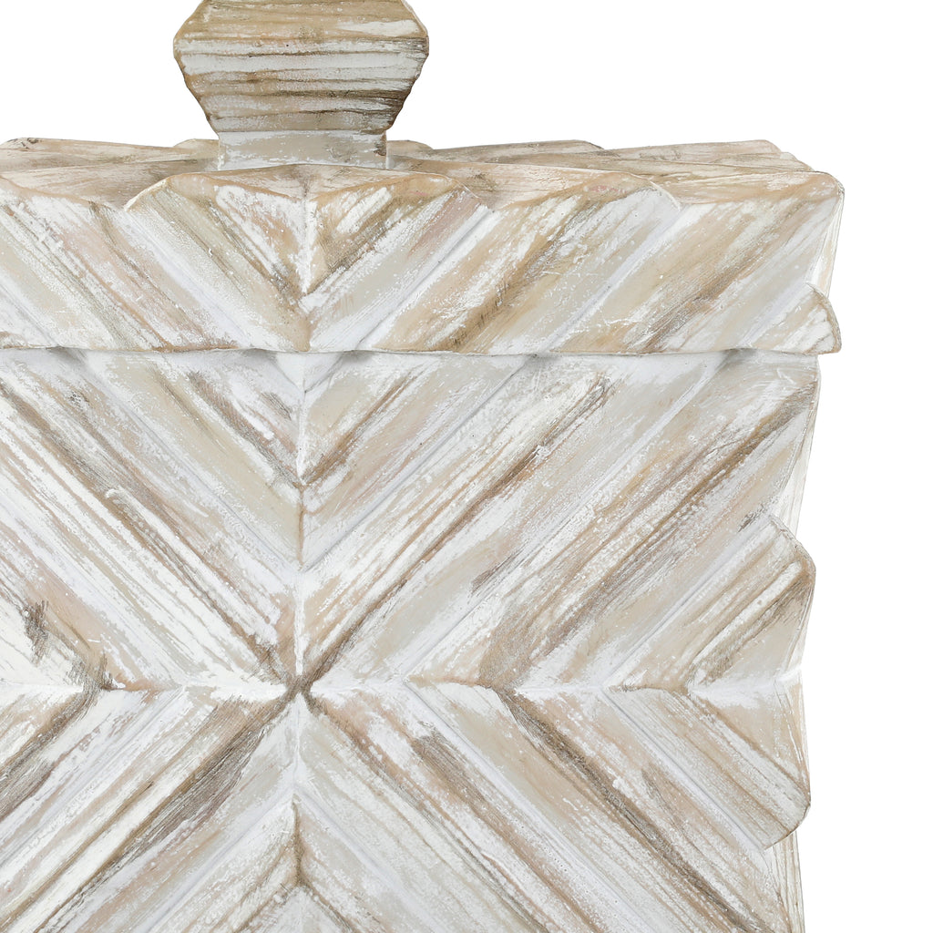 White and Tan Chevron Floor Lamp