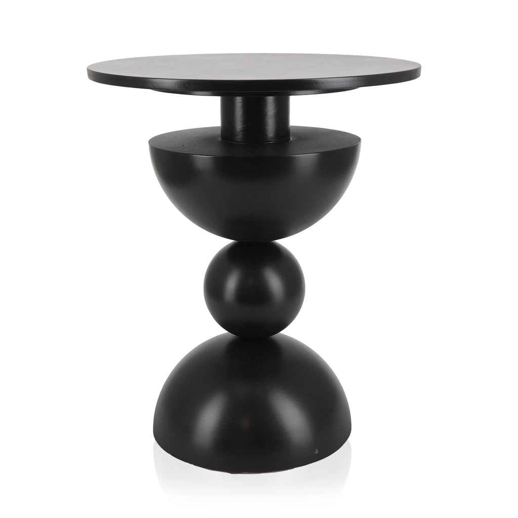 Black Hourglass Pedestal / Side Table