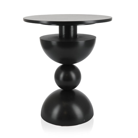 Black Hourglass Pedestal / Side Table