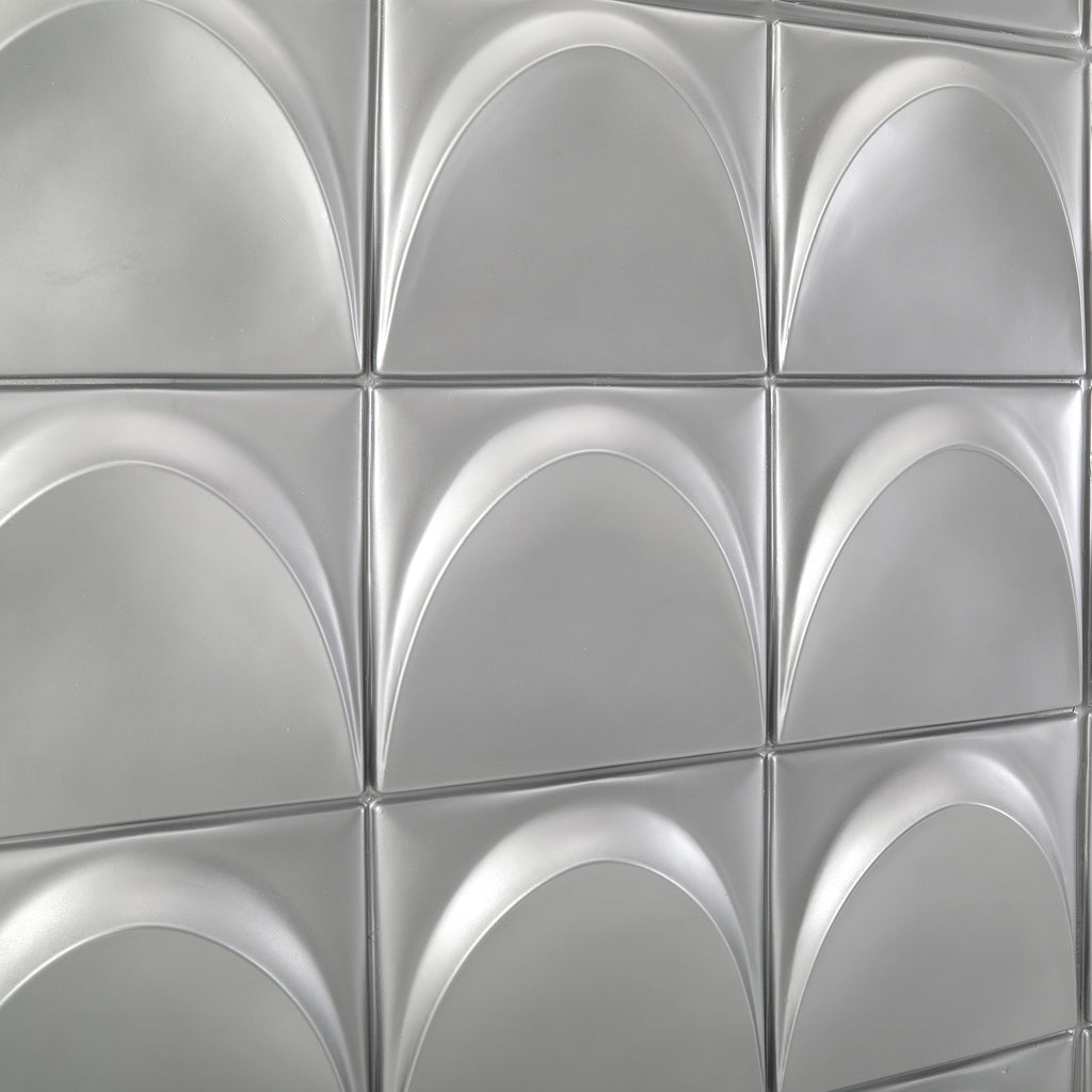 Large Silver Patterned Room Divider