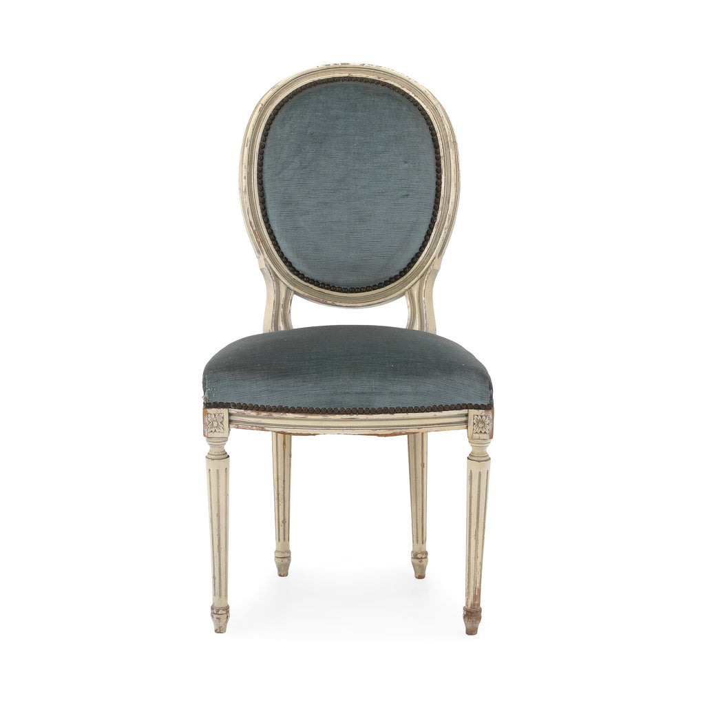 Grey-Blue Victorian Side Chair