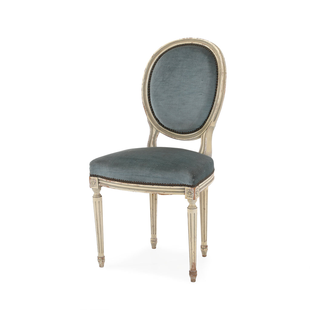 Grey-Blue Victorian Side Chair