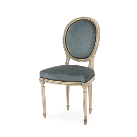 Grey-Blue Victorian Side Chair