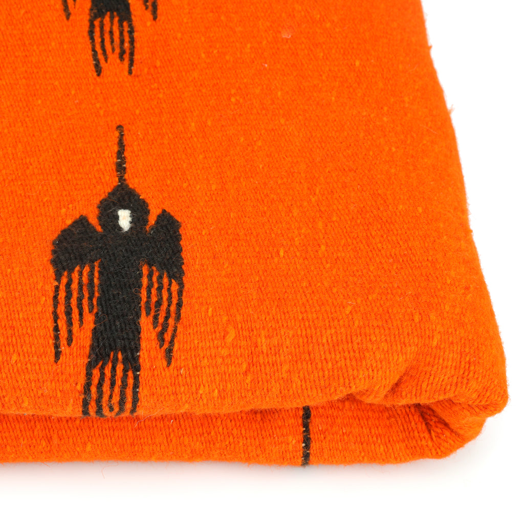 Orange Throw Blanket w/ Black Birds