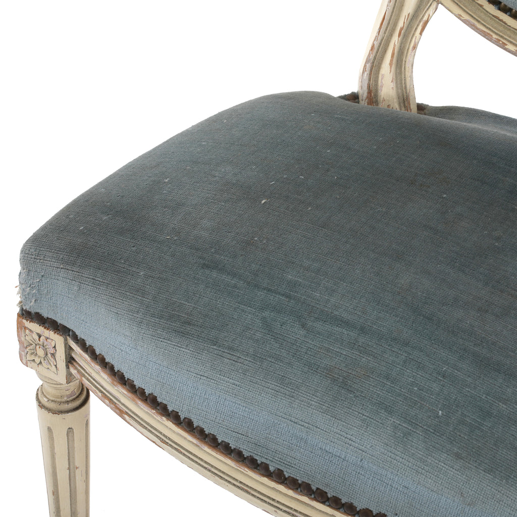 Grey-Blue Victorian Side Chair