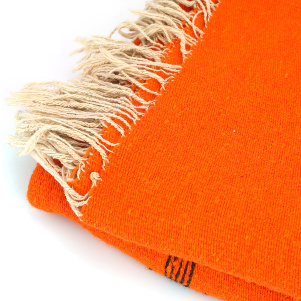 Orange Throw Blanket w/ Black Birds