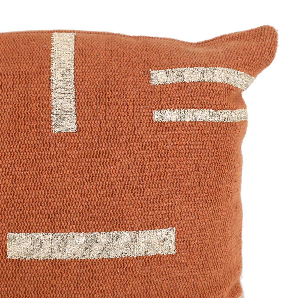 Orange & White Lumbar Pillow