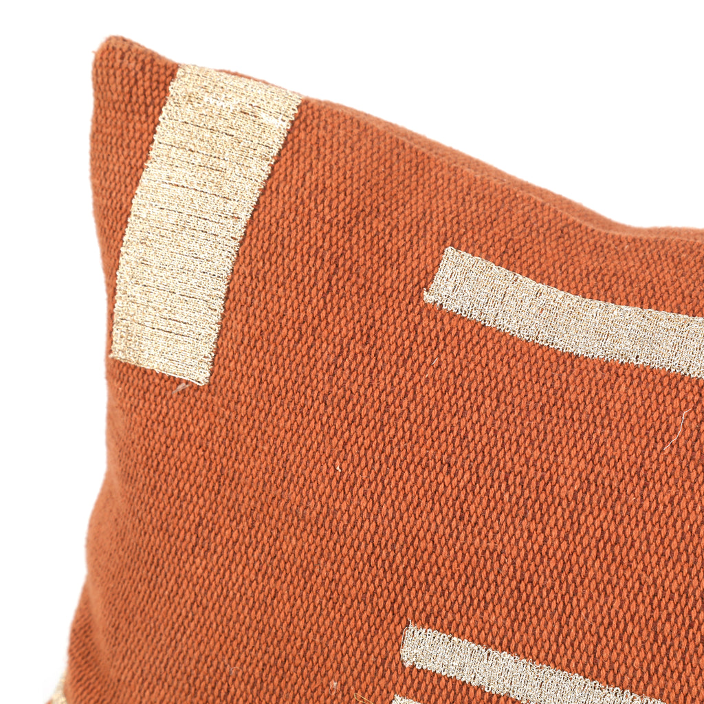 Orange & White Lumbar Pillow
