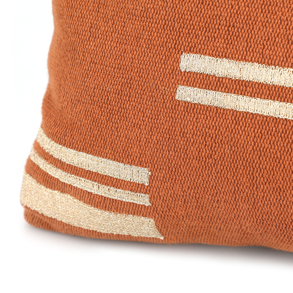 Orange & White Lumbar Pillow