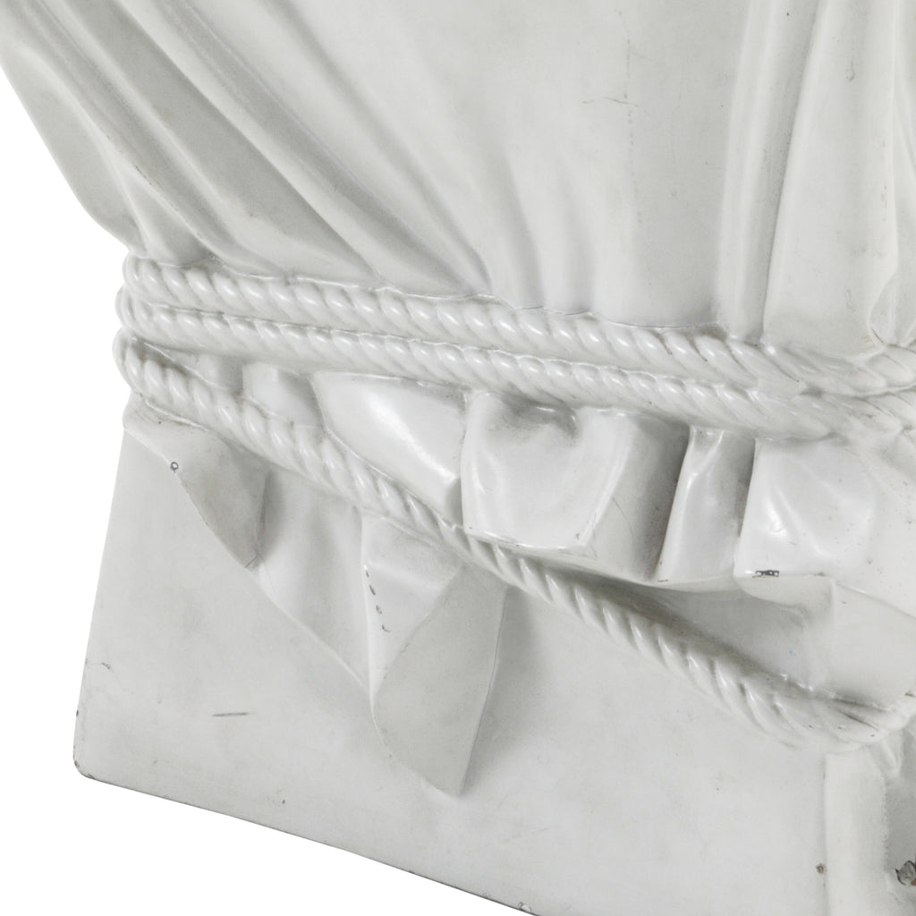 White Pedestal with Faux Cloth - Small