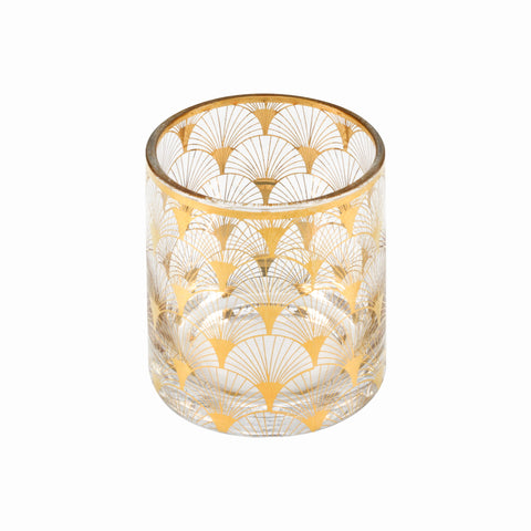Gilded Fan Tumbler Glass