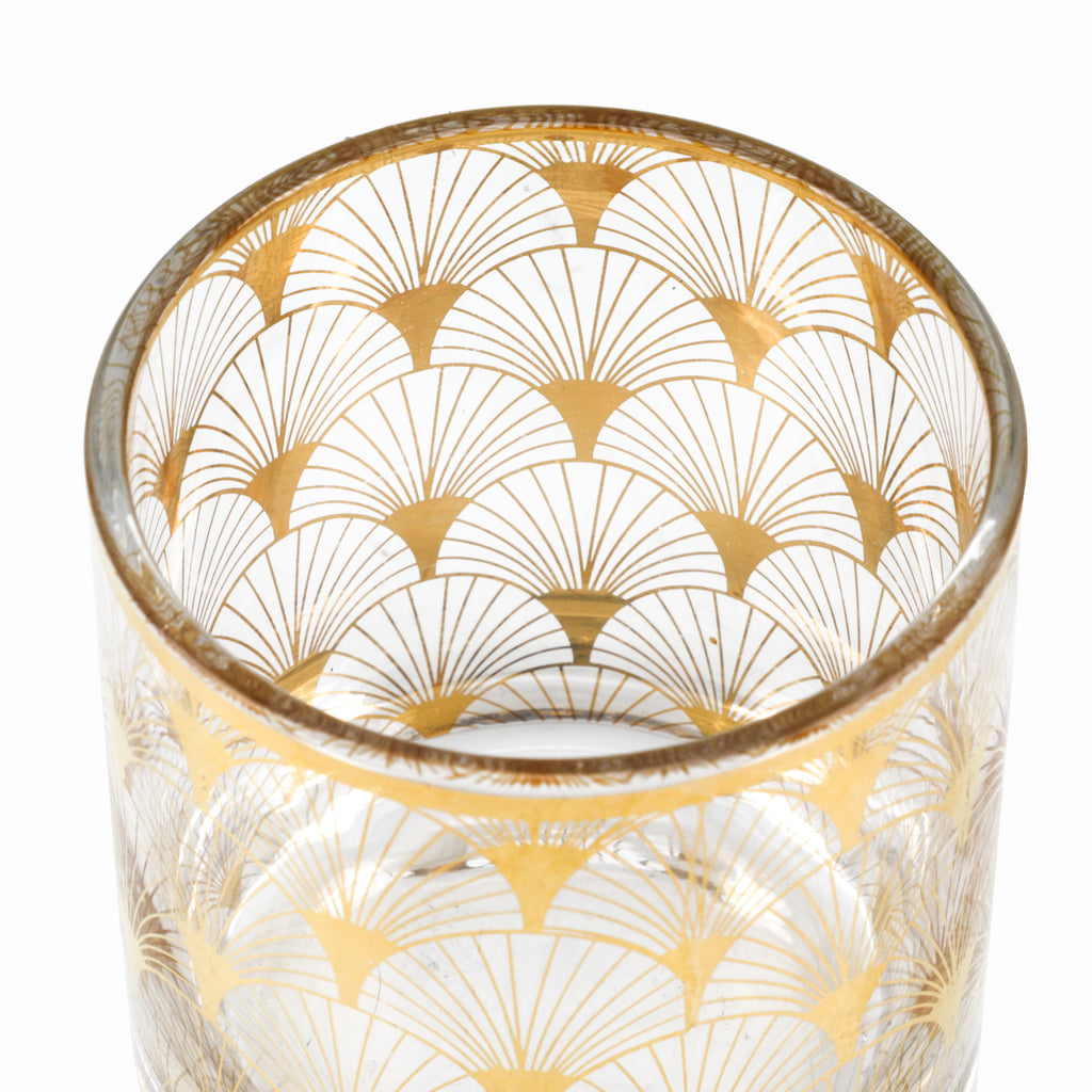 Gilded Fan Tumbler Glass
