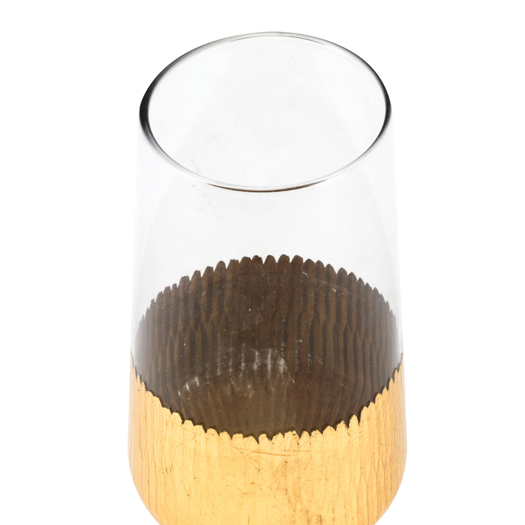 Tall Glass Cups with Gold Bottom